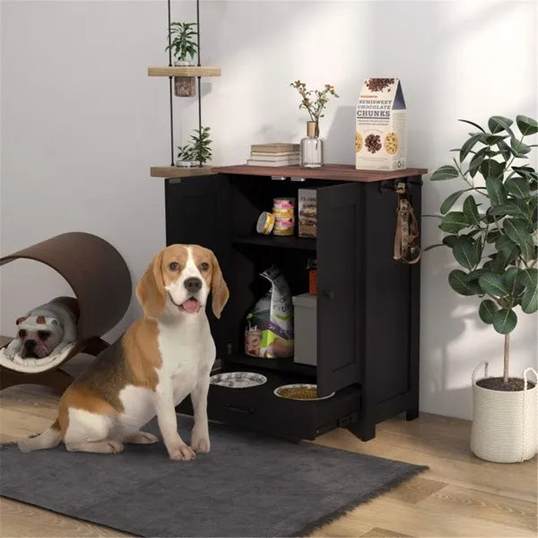 Dog Food Storage Cabinet-Black - view 4