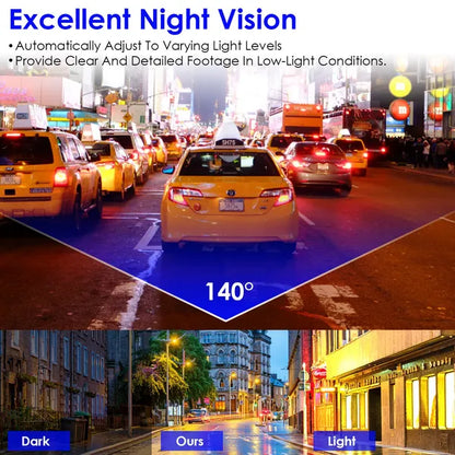 2K HD Front Dash Cam For Car With IPS Screen Night Vision Loop Recording Included 32G Storage Card 140° Wide Angle WiFi - view 3