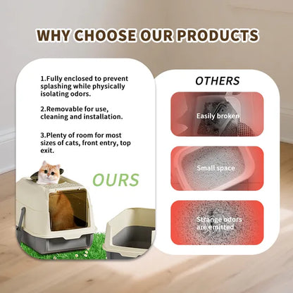Double Door Cat Litter Box, Allowing Cats To Enter The Bathroom More Smoothly And Reducing Crowding - view 2