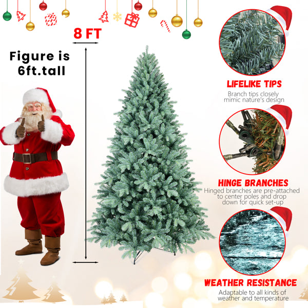 Dropship Artificial 8ft Blue Green Tint Christmas Tree With 2458 PE PVC Mixed Branch Tips, Memory Wire Iron Wire - view 3