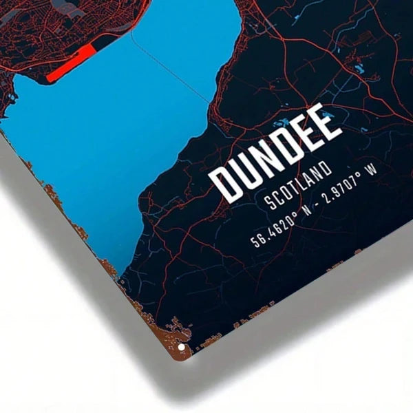 1pc Dundee City Map Metal Sign 8x12 Inch Rustic Iron Wall Art, 2D Flat Nostalgic Decor For Home Bar Garage Club - view 3