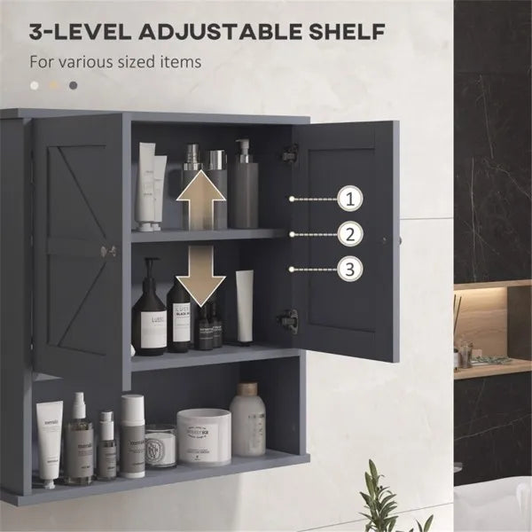 Bathroom Cabinet/Wall Cabinet-Gray - view 4