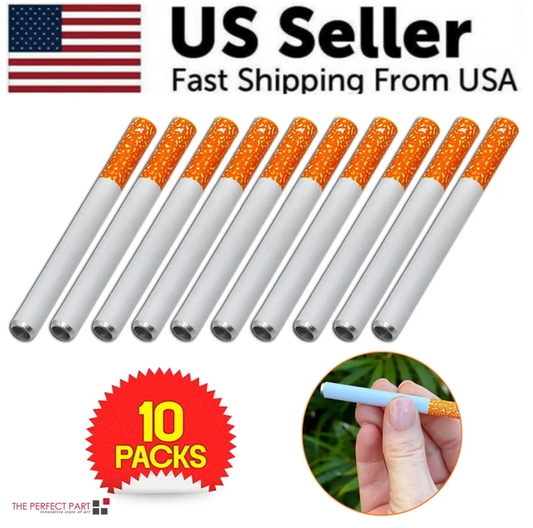 10 Pack 3' One Hitter Pipe Aluminum Bat Tobacco Smoking Dugout Accessories - USA