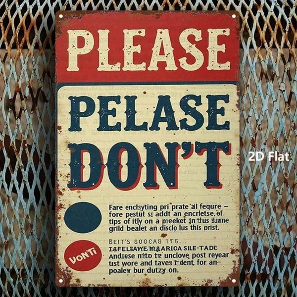 Vintage Warning Sign 2D Flat Single Piece Iron Metal Wall Plaque 8X12 Inch Durable English Text Print Decorative Art - view 2