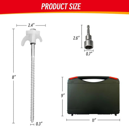 20-Pack Heavy-Duty Screw-In Tent Stakes | Glow-in-the-Dark Heads | Hex Driver & Storage Box Included - view 4