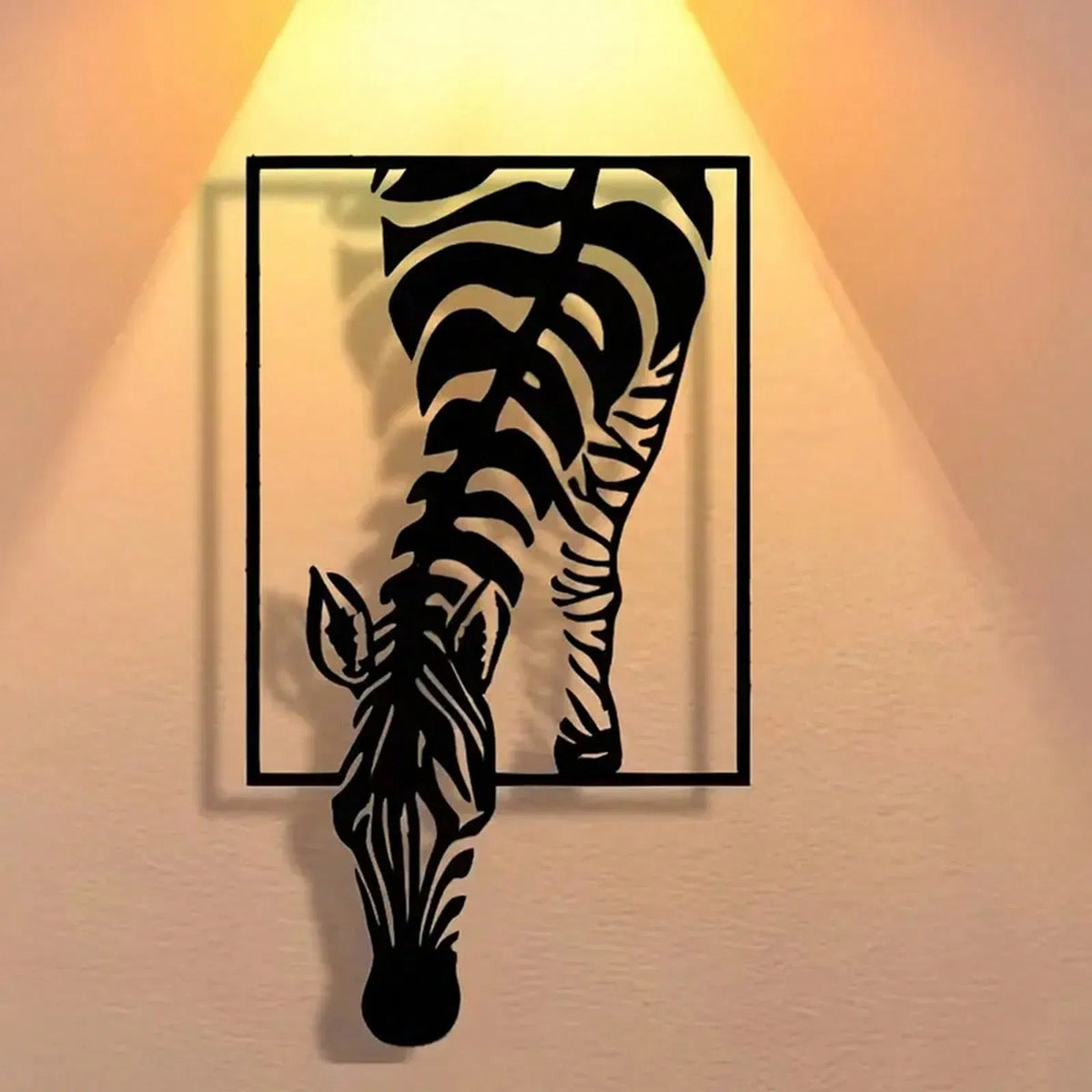 1 pieces Ultra practical minimalist zebra metal wall art, handmade iron stripe decoration - view 7