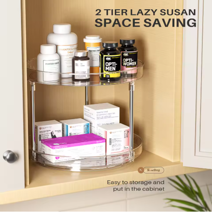 Pack Of 2 Double-layer Turntable Rotating Spice Rack Organization Spinning Organizer - view 6