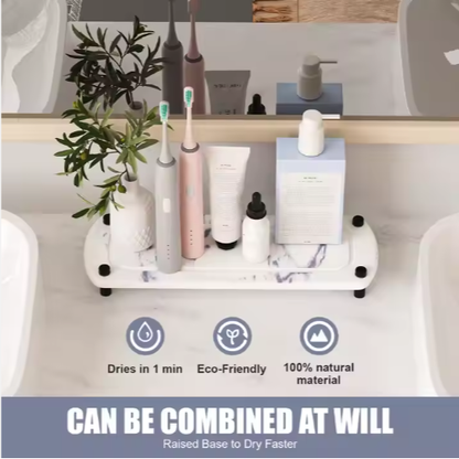 Diatomaceous Earth Sink Tray Stone Home Sink Caddy Kitchen Bathroom Instant Dry Sink Organizer - view 4