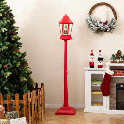 64" Christmas Streetlamp Lantern: 60 Warm LEDs, 8 Xmas Melodies, 2 Display Ways, ABS/PP/PVC, Red - view 3