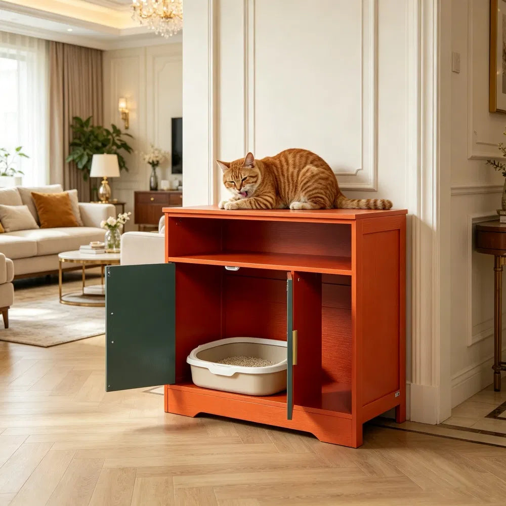Wooden Cat Box Cabinet - view 2
