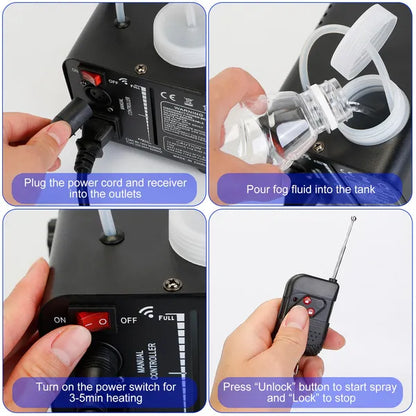 400W Fog Machine RGB LED Party Club DJ Fogger Rapid Heating Remote Control Wedding Stage Smoke Machine - view 4
