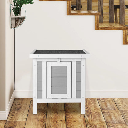 20" Wooden Waterproof Rabbit Hutch Pet Bunny Small Animal House Habitat Gray - view 2