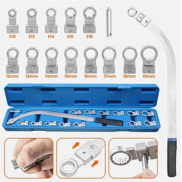 Professional Grade 15-Piece Timing Belt & V-Belt Adjuster Tool Kit | Heavy-Duty Chrome Vanadium Steel | For Tight - view 2