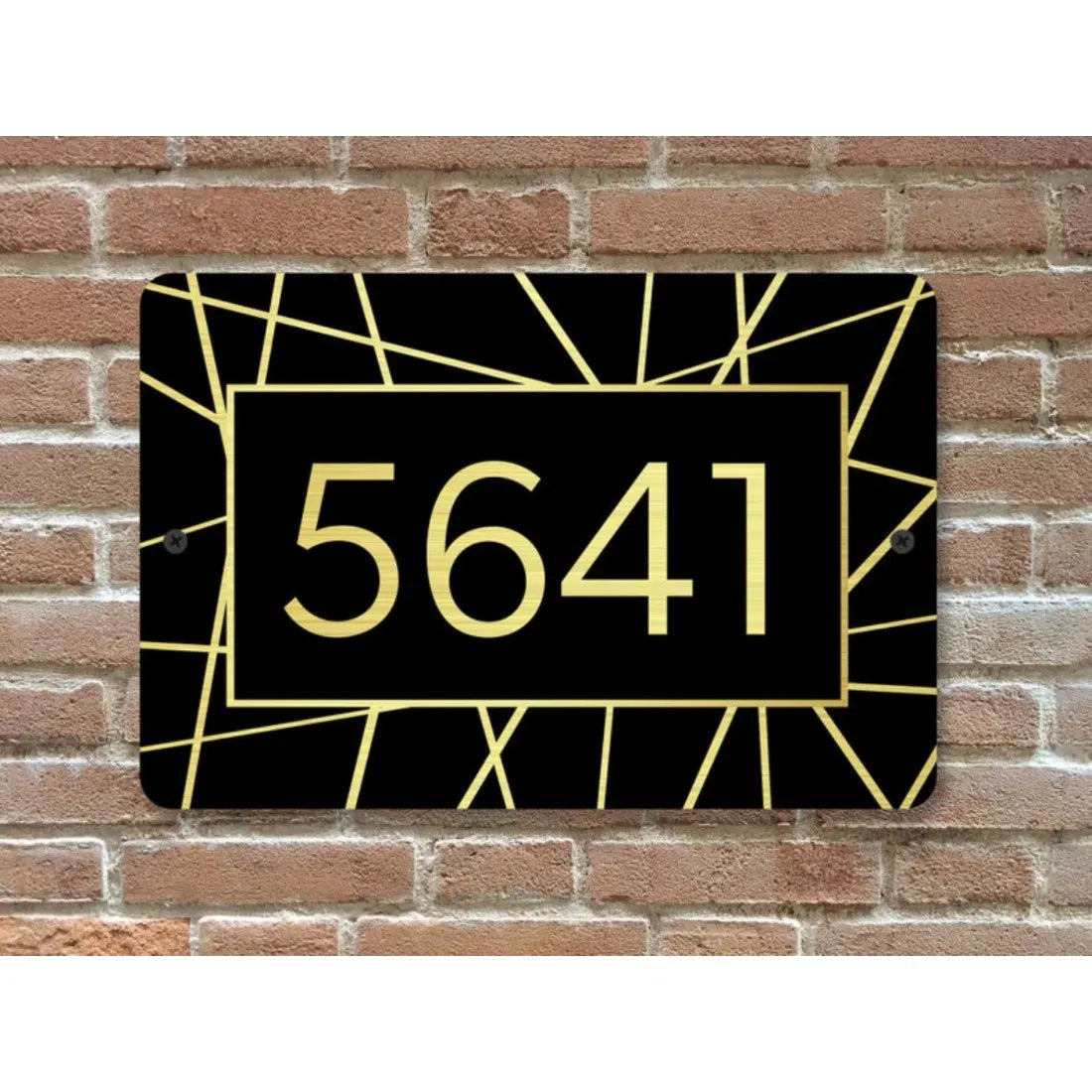 Custom House Address Sign Metal Plaque Gold Silver Numbers - view 2