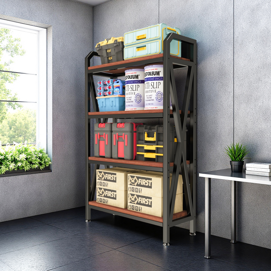 56.30'' Bakers Rack 4-Level Storage Shelves Metal And Wooden Kitchen Shelves, Kitchen Organizers And Storage - view 4