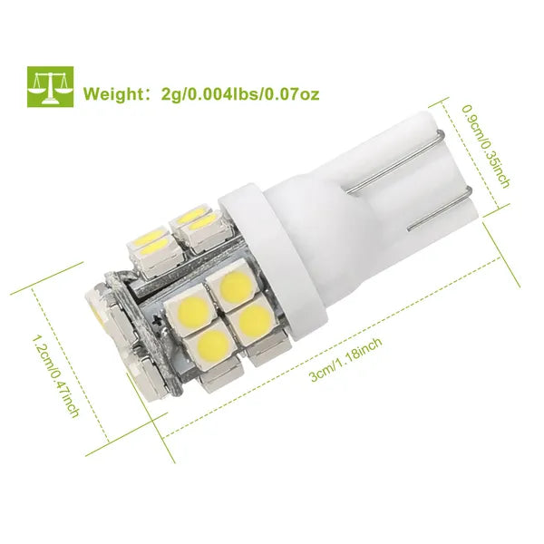 10Pcs 12V T10 LED Light Bulb Wedge Base Interior Dome Map LED Lights License Plate Trunk Side - view 4