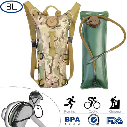 Tactical Hydration Pack 3L Water Bladder Adjustable Water Drink Backpack - view 5