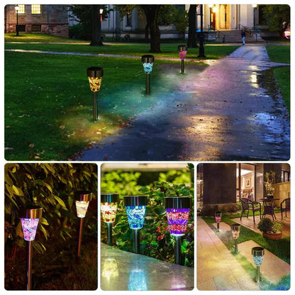 6Packs Solar Garden Lights Outdoor Solar Pathway Lights IP44 Water-resistant Landscape Lights 8Hrs Lawn Lamps For Yard - view 3
