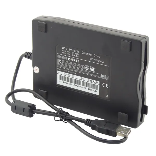 3.5' USB 2.0 Data External Floppy Disk Drive 1.44MB For Laptop PC Win 7 8 10 Mac - view 3