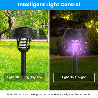 Solar Mosquito Zapper 4-Pack Dual Purple UV & White LED Modes, 532 V Electric Shock, Auto On Off - view 6