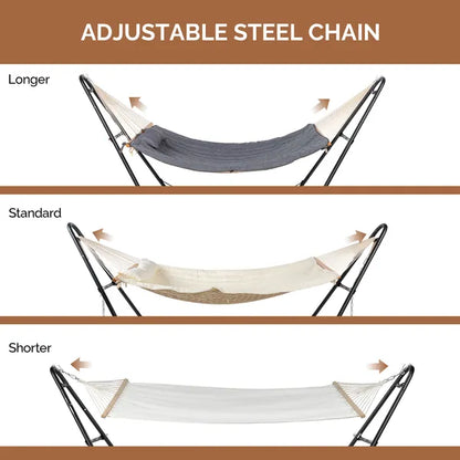Hammock With Stand, Double-Barrel Hammock With Hammock Bed, Heavy Duty Adjustable Hammock Set For Outdoors, Patio, Yard - view 5