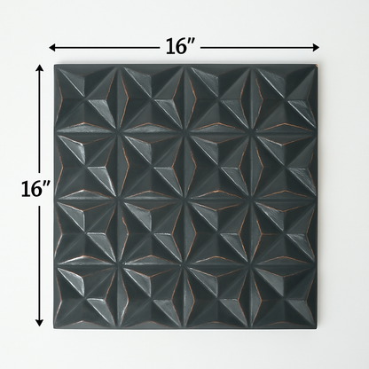 Black Square Shape Handcrafted MDF Wall Decor 16inchx16inch Elegant Home Accent - view 3