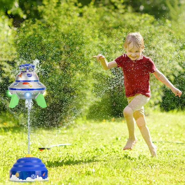 UFO Water Sprinkler Outdoor Summer Rocket Toy With Colorful LED Lights 360° Spinning 1.64FT To 6.56FT Adjustable Height - view 4