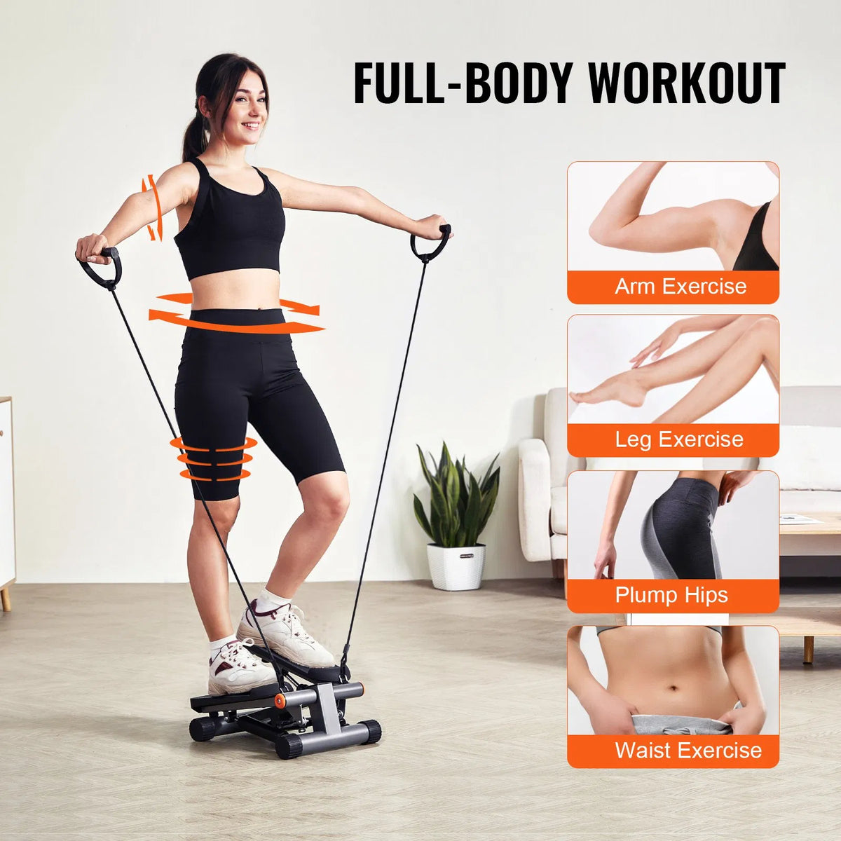 Stair Stepper For Exercise At Home Hydraulic Mini Stepper With Resistance Band - view 10