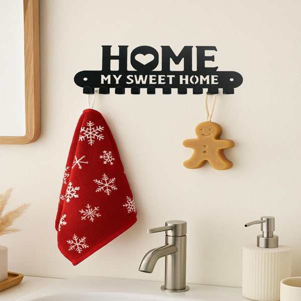 2-in-1 Halloween Christmas Wall Key Holder With Sturdy Iron Hooks Entryway Organizer Holiday Home Decor - view 3