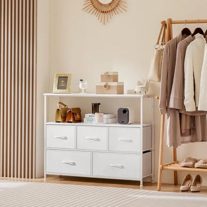 Dresser For Bedroom, Chest Of Drawers, 5 Drawer Dresser, Closet Fabric Dresser With Metal Frame Tv Stand - view 7