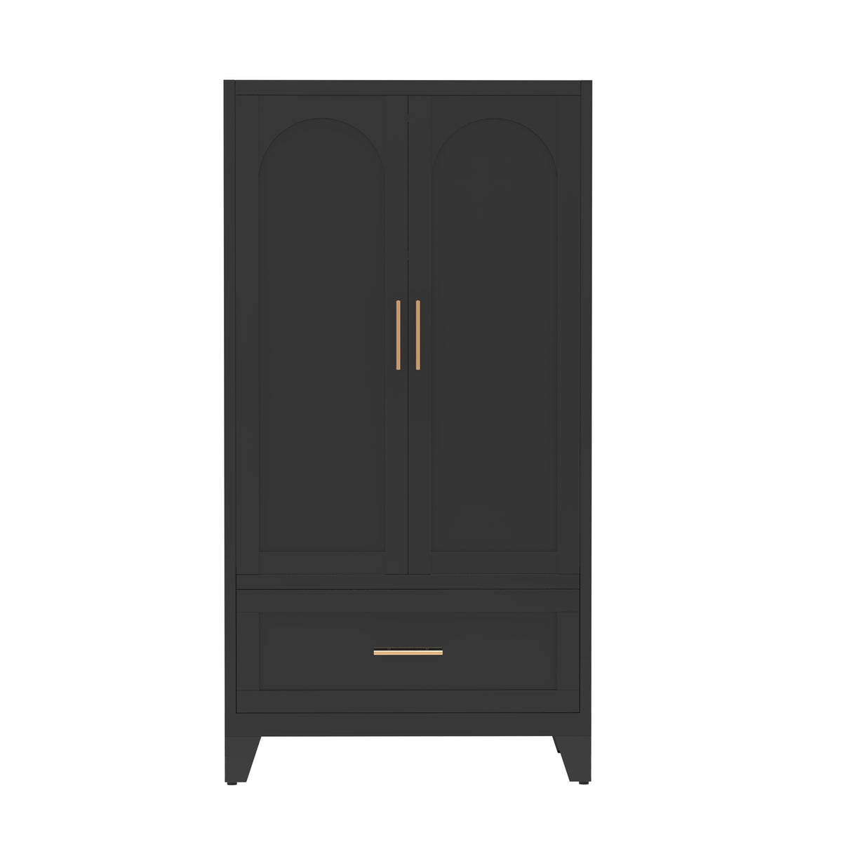 60inch Tall Metal Wardrobe Cabinet With 1 Drawer And Hanging Rod, 2 Doors Wardrobe Closet With Shelf For Bedroom - view 8