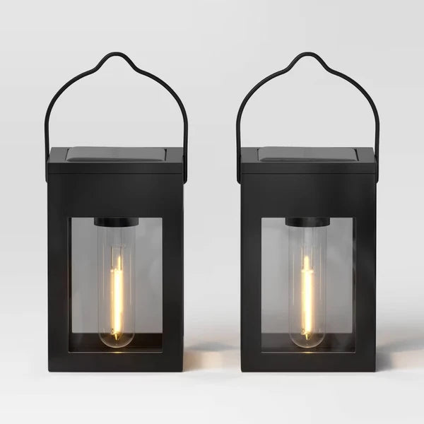 2pk Solar LED Outdoor Deck Lights Matte Black - view 2