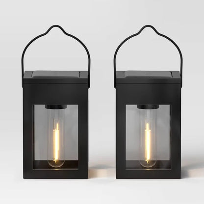 2pk Solar LED Outdoor Deck Lights Matte Black - view 2