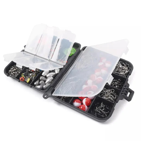 263pcs Outdoor Fishing Accessories Set With Tackle Box Including Plier Jig Hooks Sinker Weight Swivels Snaps Sinker - view 2