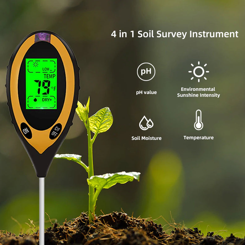 4 In 1 LCD Digital Soil Tester PH Water Temperature Sunlight Plant Test - view 3