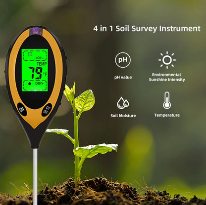 4 In 1 LCD Digital Soil Tester PH Water Temperature Sunlight Plant Test - view 3