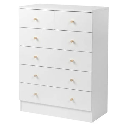 Modern Simple 6-Drawer Dresser White - view 6