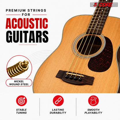 5 Core Guitar Strings 4/5/6 String Set for Acoustic Electric Bass Ukulele - view 3