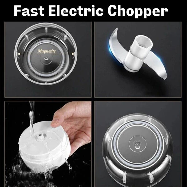 Electric 300ML Garlic Press Chopper Chili Onion Fruits Meat Mincer Blender Mixer - view 8