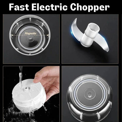 Electric 300ML Garlic Press Chopper Chili Onion Fruits Meat Mincer Blender Mixer - view 8