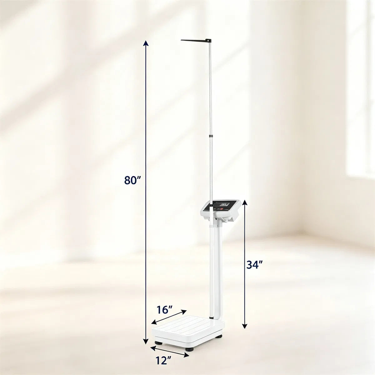 Medical Height & Weight Physician Scale, HighPrecision Sensor Digital Body Scale with Adapter & Battery Dual Power - view 8