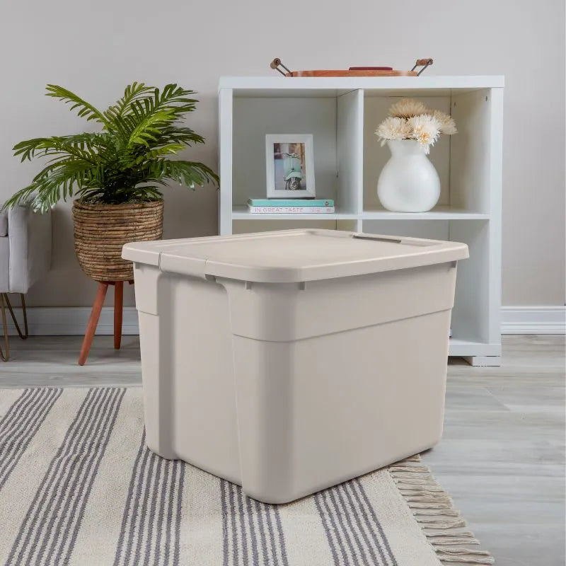 20gal Storage Tote - Portable Gray Utility Tub With Lid, 20 Gallon Capacity, Universal Storage - view 8