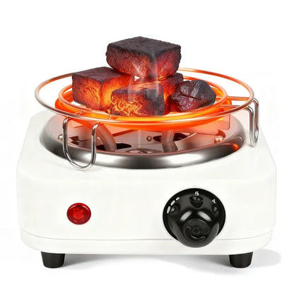 Electric Charcoal Burner 500W Hookah Charcoal Burner Compact Coal Burner For Hooka Cubes Shisha With Grill And Tongs - view 2