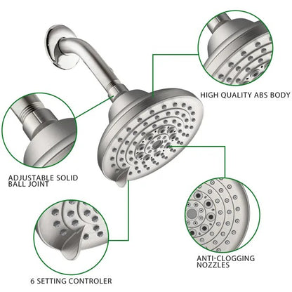 6 Spray Settings High Pressure Shower Head - view 4