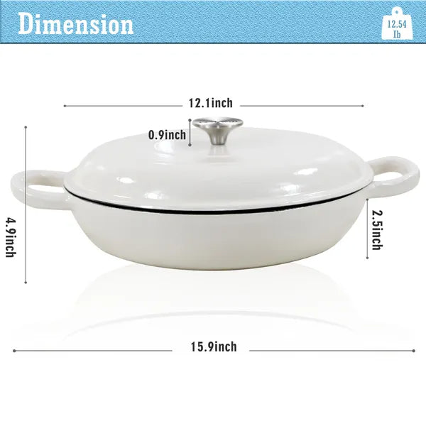 Enameled Cast Iron Dutch Oven, 3.8 Quart Dutch Oven Pot With Lid, Non Stick Cast Iron Pot, Round Oven Safe Up To - view 5