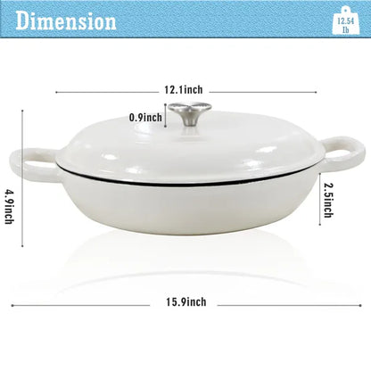Enameled Cast Iron Dutch Oven, 3.8 Quart Dutch Oven Pot With Lid, Non Stick Cast Iron Pot, Round Oven Safe Up To - view 5