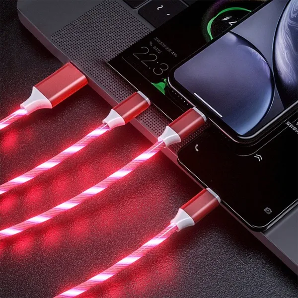 3 In 1 LED Fast Charging Cable Adapter For Micro USB Type C Charger Cord - view 4