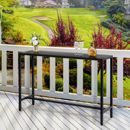 55' Outdoor Bar Table With Adjustable Feet, Rectangle Narrow Counter Height Table - view 4