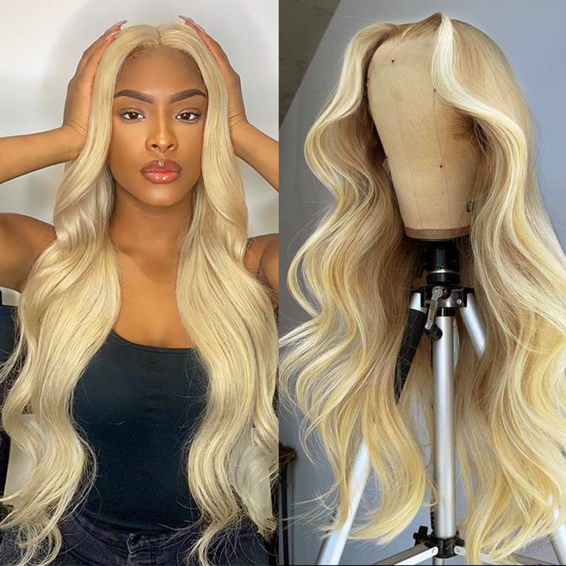 13x4 Lace Front Human Hair Wigs 613 Body Wave Density - view 4