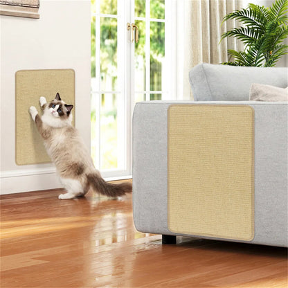 24 x 16 Inch Natural 6-Piece Cat Scratching Mats, Sisal Material Anti-Slip Latex Backing Furniture Protector - view 4